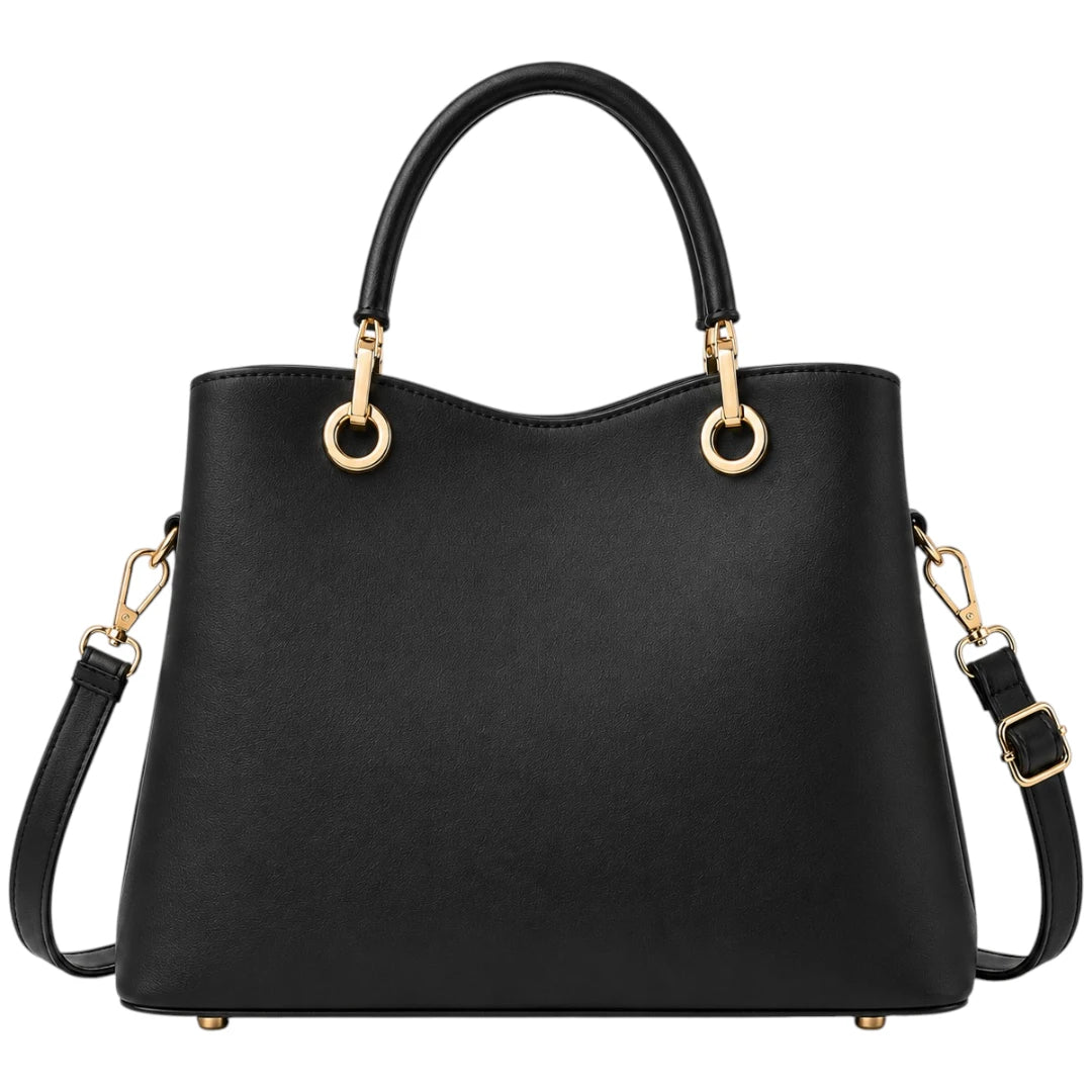 All About Bagzzz Black Structured Tote Handbag