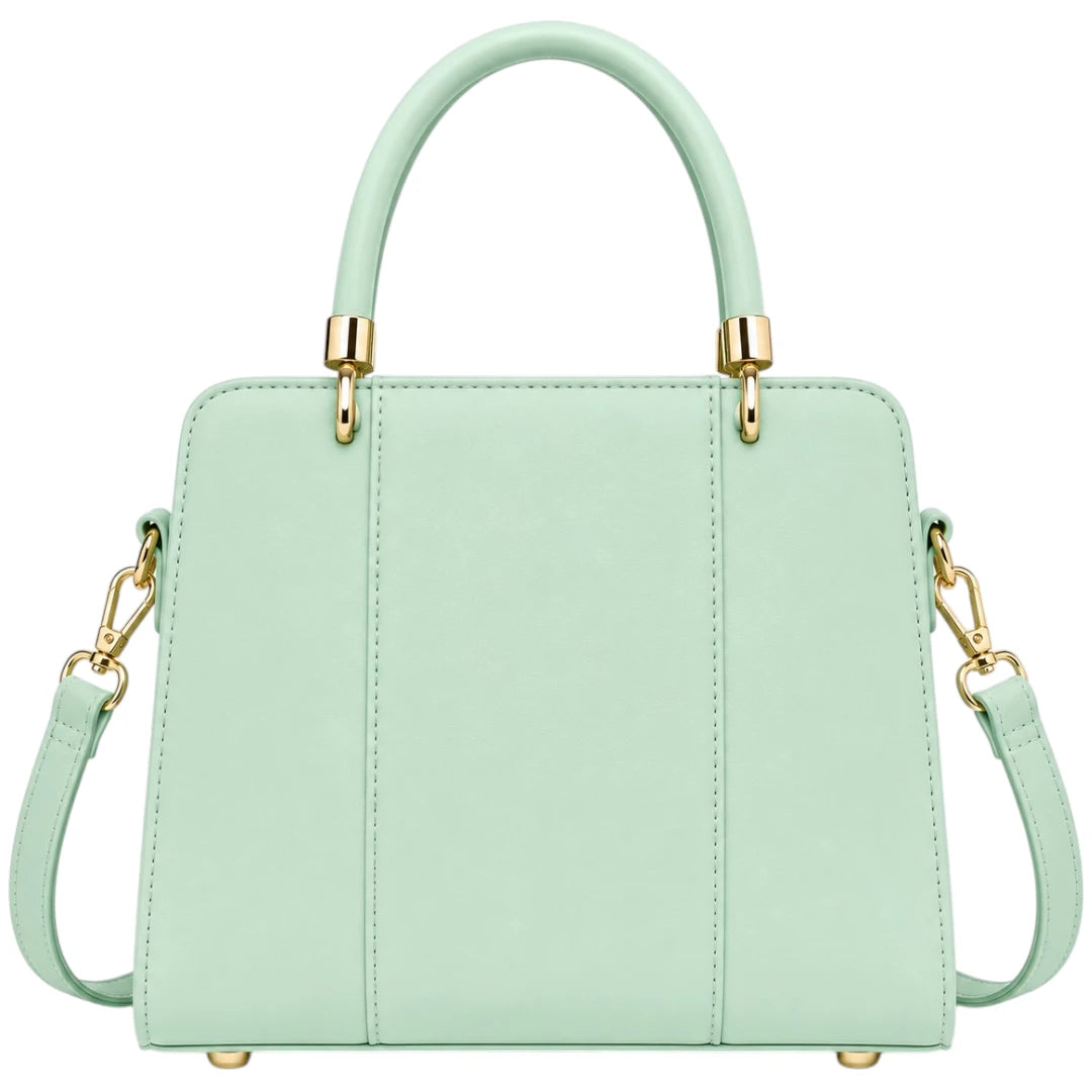 All About Bagzzz Green Structured Satchel Handbag