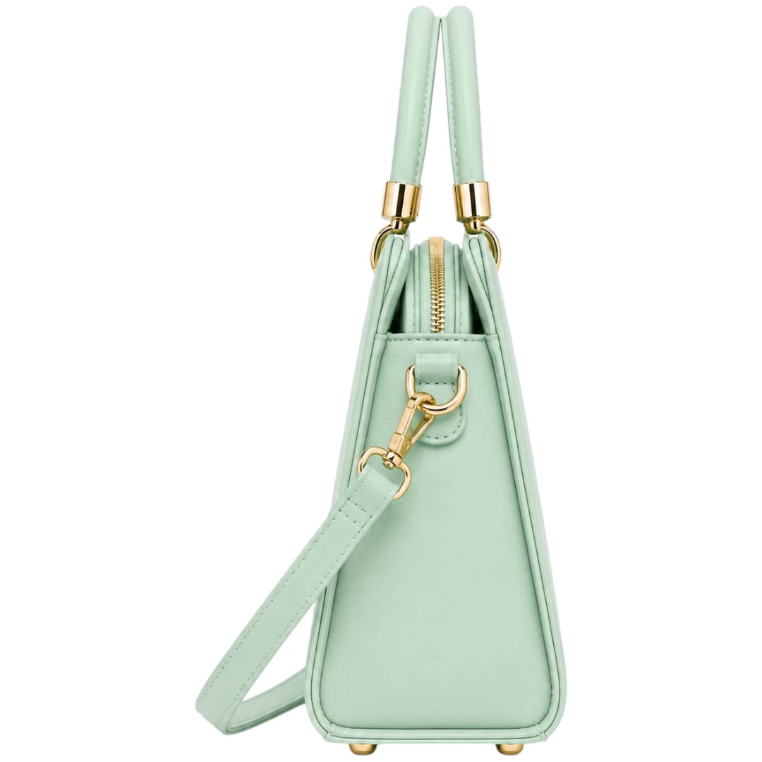 All About Bagzzz Green Structured Satchel Handbag