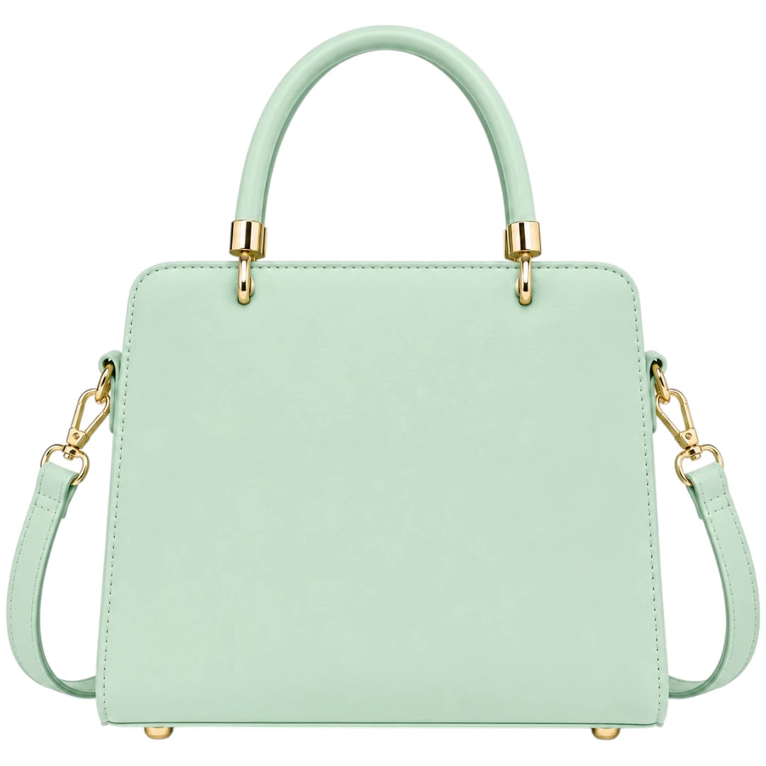 All About Bagzzz Green Structured Satchel Handbag