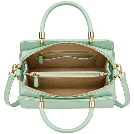 All About Bagzzz Green Structured Satchel Handbag