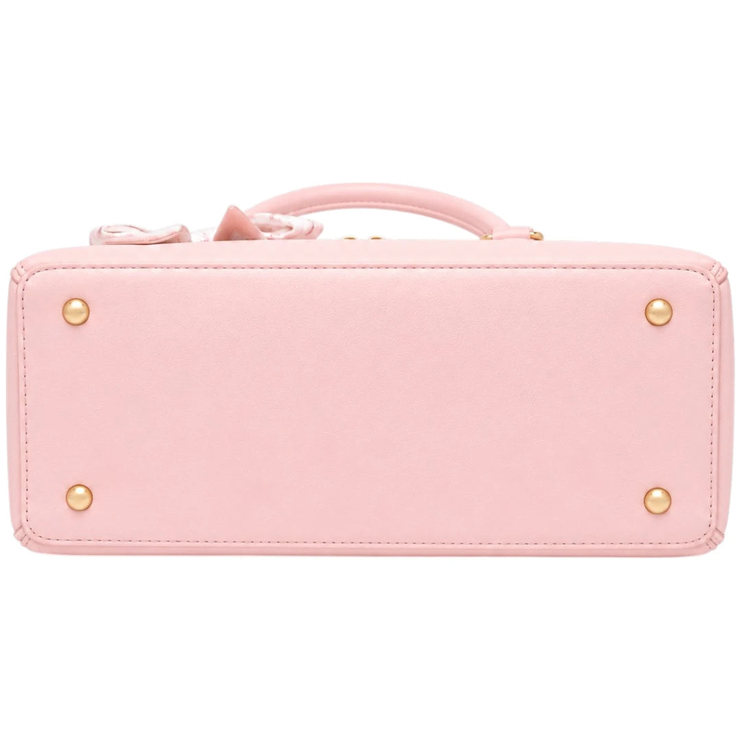 All About Bagzzz Pink Bow Accent Satchel Handbag