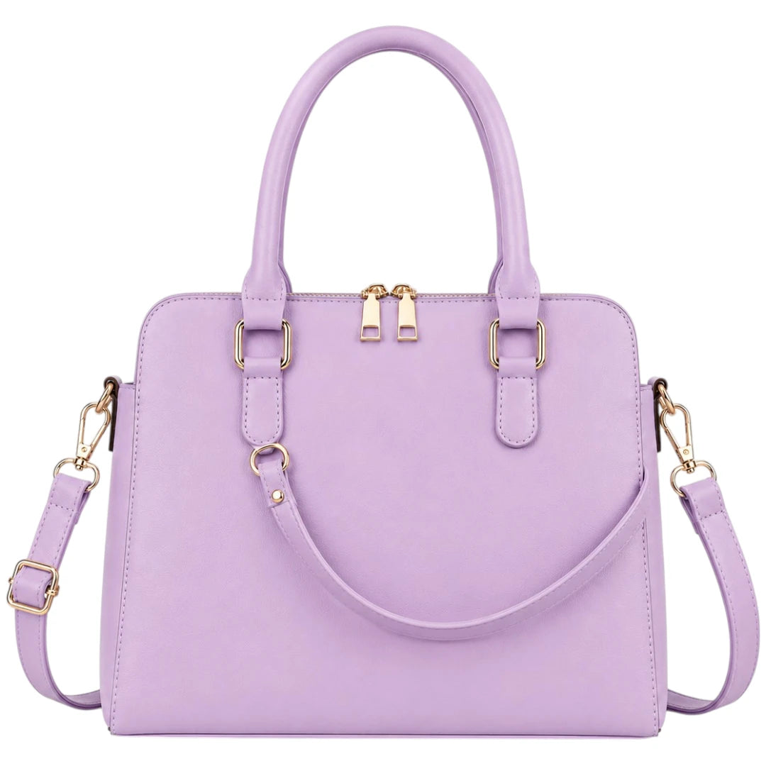 All About Bagzzz Purple Executive Top Handle Handbag