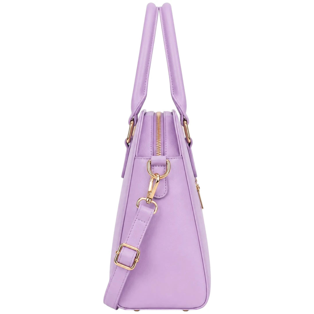 All About Bagzzz Purple Executive Top Handle Handbag