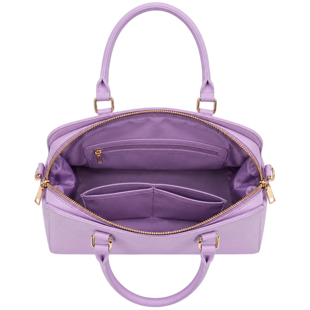 All About Bagzzz Purple Executive Top Handle Handbag